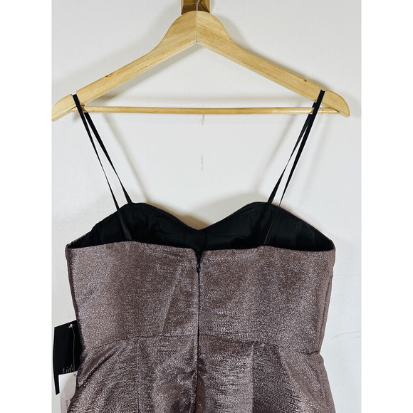 Aidan Mattox Women's Pink Strapless Bow Jacquard‎ Metallic Mini Dress Size 6 NWT - Picture 14 of 16